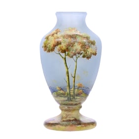 Pedestal Vase, Signed Daum Nancy, French Cameo Art Glass