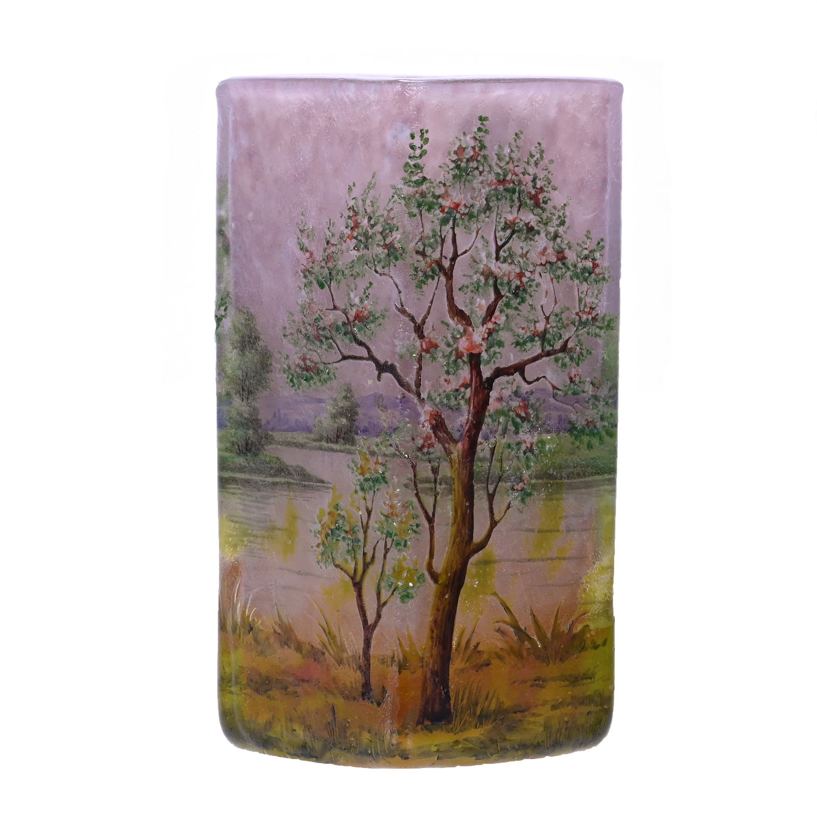 Square Vase, Signed Daum Nancy, French Cameo Art Glass (1 of 3)