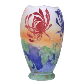 Vase, Signed Daum Nancy, French Cameo Art Glass