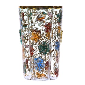 Juice Glass, Signed Moser, Pale Green Shading To Clear