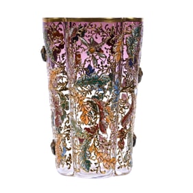 Juice Glass, Signed Moser, Amethyst Shading To Clear