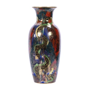 Vase, Marked Wedgwood Fairyland Lustre, Dark Flame, Tree Serpent Pattern