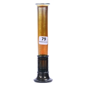 Bud Vase, Unmarked Steuben Gold Aurene Art Glass Insert
