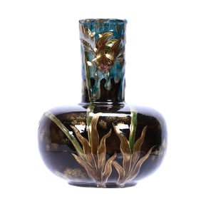 Vase, Signed Emile Galle, French Art Pottery