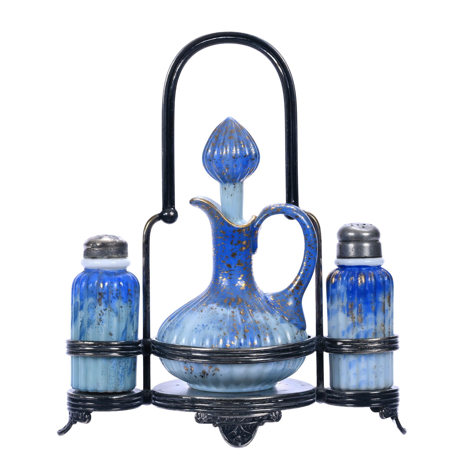 Condiment Set, Mt. Washington Opalware Art Glass (1 of 4)