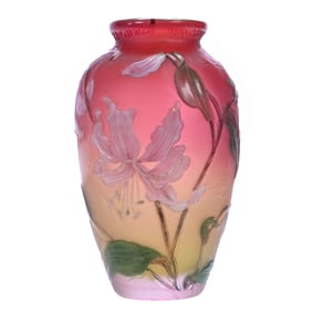 Vase, Signed Burgun & Schverer, French Cameo Art Glass