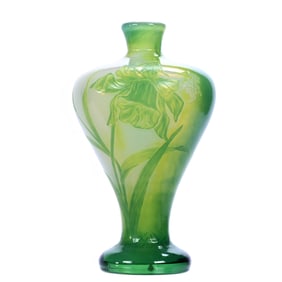 Vase, Signed D. Christian Meisenthal, French Cameo Art Glass