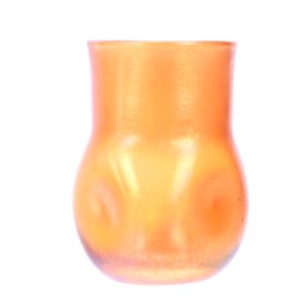 Shot Glass Signed LCT #R6199, Tiffany Gold Iridescent Art Glass