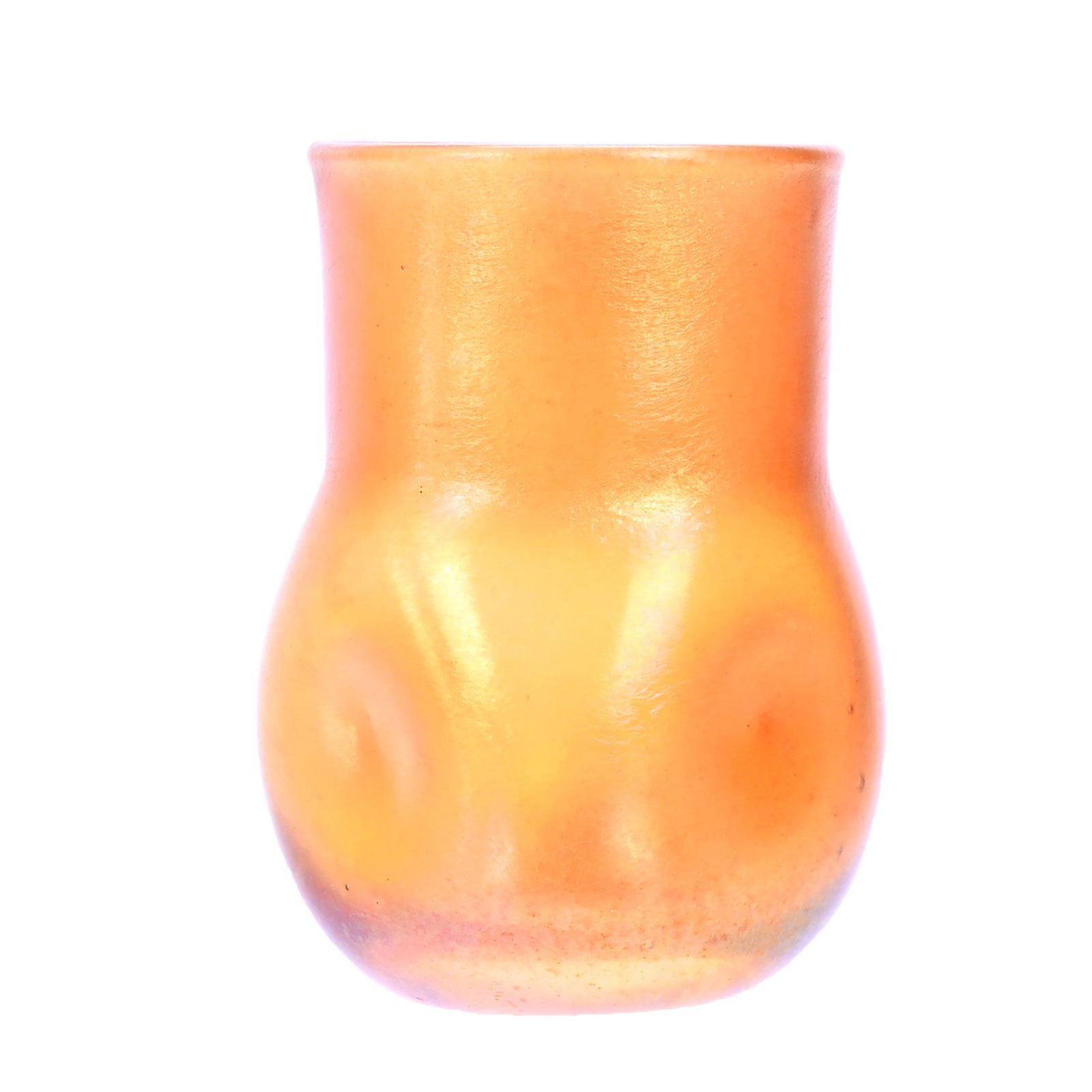 Shot Glass Signed LCT #R6199, Tiffany Gold Iridescent Art Glass: Shot Glass Signed LCT #R6199, Tiffany Gold Iridescent Art Glass, 2" x 1.5", Verl Timm Collection, Colorado.