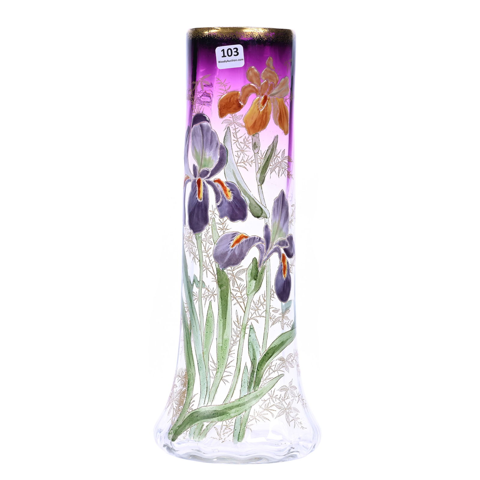 Vase, Unmarked Mt. Joye/Moser Art Glass (1 of 3)