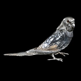 Figural Perfume Bottle, Parakeet Form, Clear Crystal Body