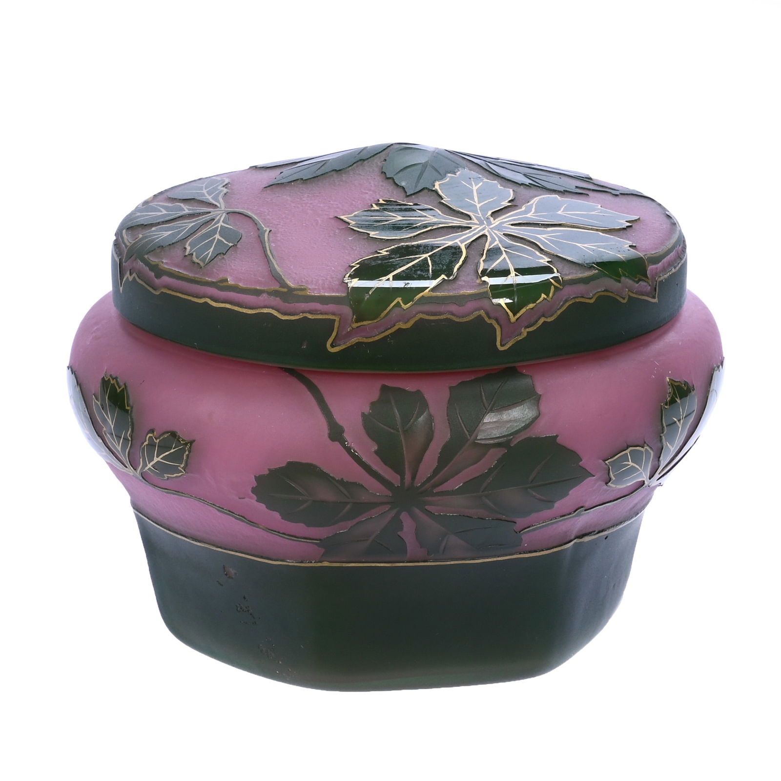 Covered Box, Cameo Art Glass Attributed to Josef Riedel circa 1900's (1 of 5)