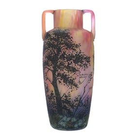 Two-Handled Vase, Signed Daum Nancy, French Cameo Art Class