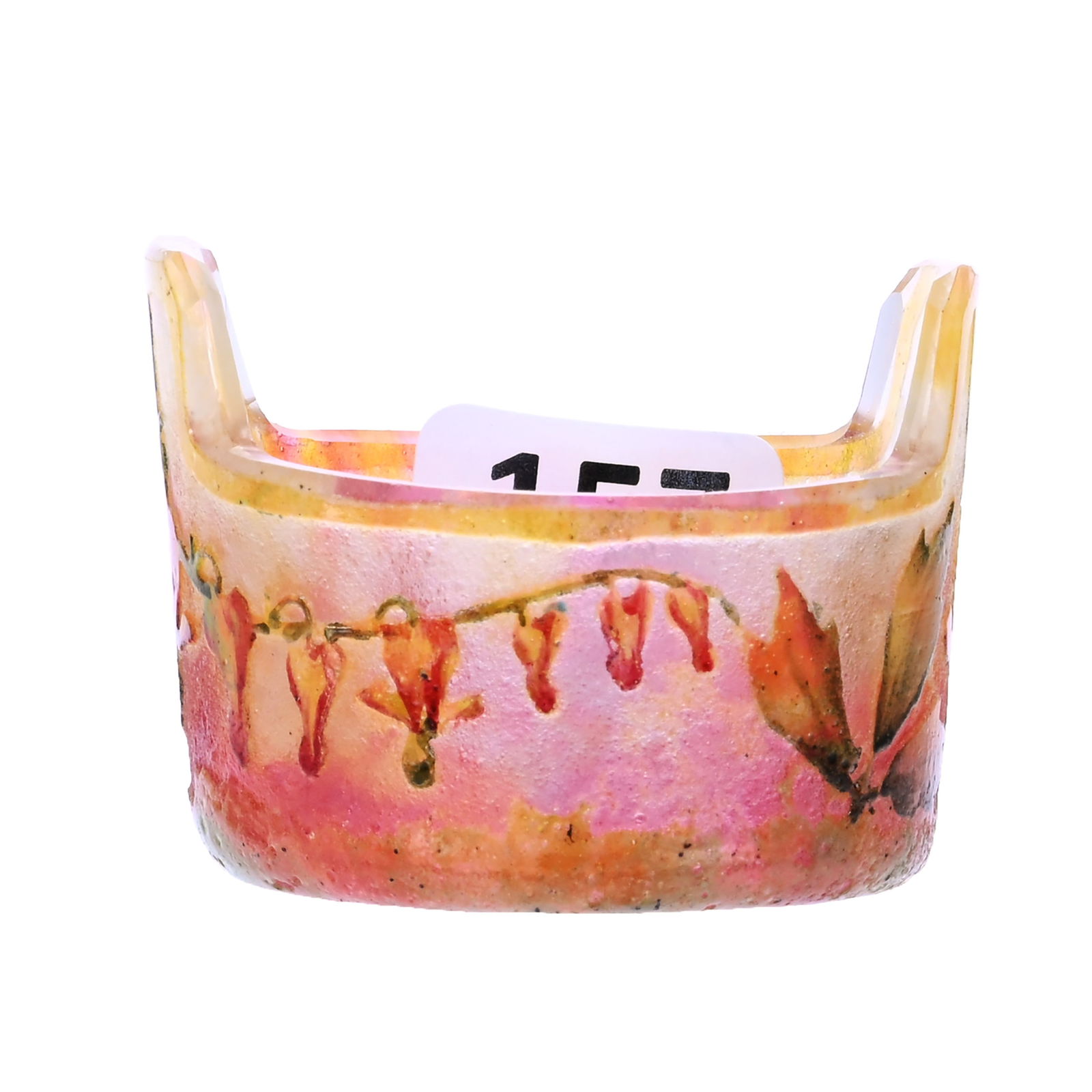 Tab-Handled Salt Dip, Signed Daum Nancy, French Cameo Art Glass (1 of 4)