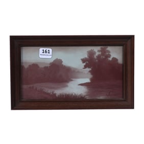 Framed Plaque, Signed Jacques Gruber, French Cameo Art Glass