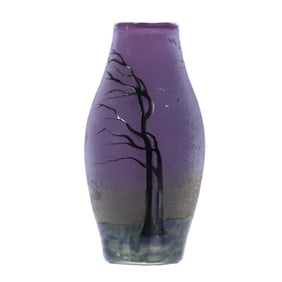 Vase, Signed Muller Fres Luneville, French Cameo Art Glass