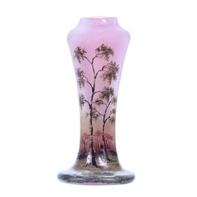 Miniature Vase, Signed Daum Nancy, French Cameo Art Glass