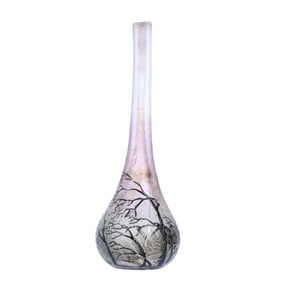 Miniature Vase, Signed Daum Nancy, French Cameo Art Glass