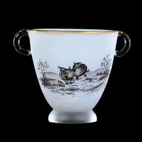 Two-Handled Vase, Signed Daum Nancy, French Cameo Art Class