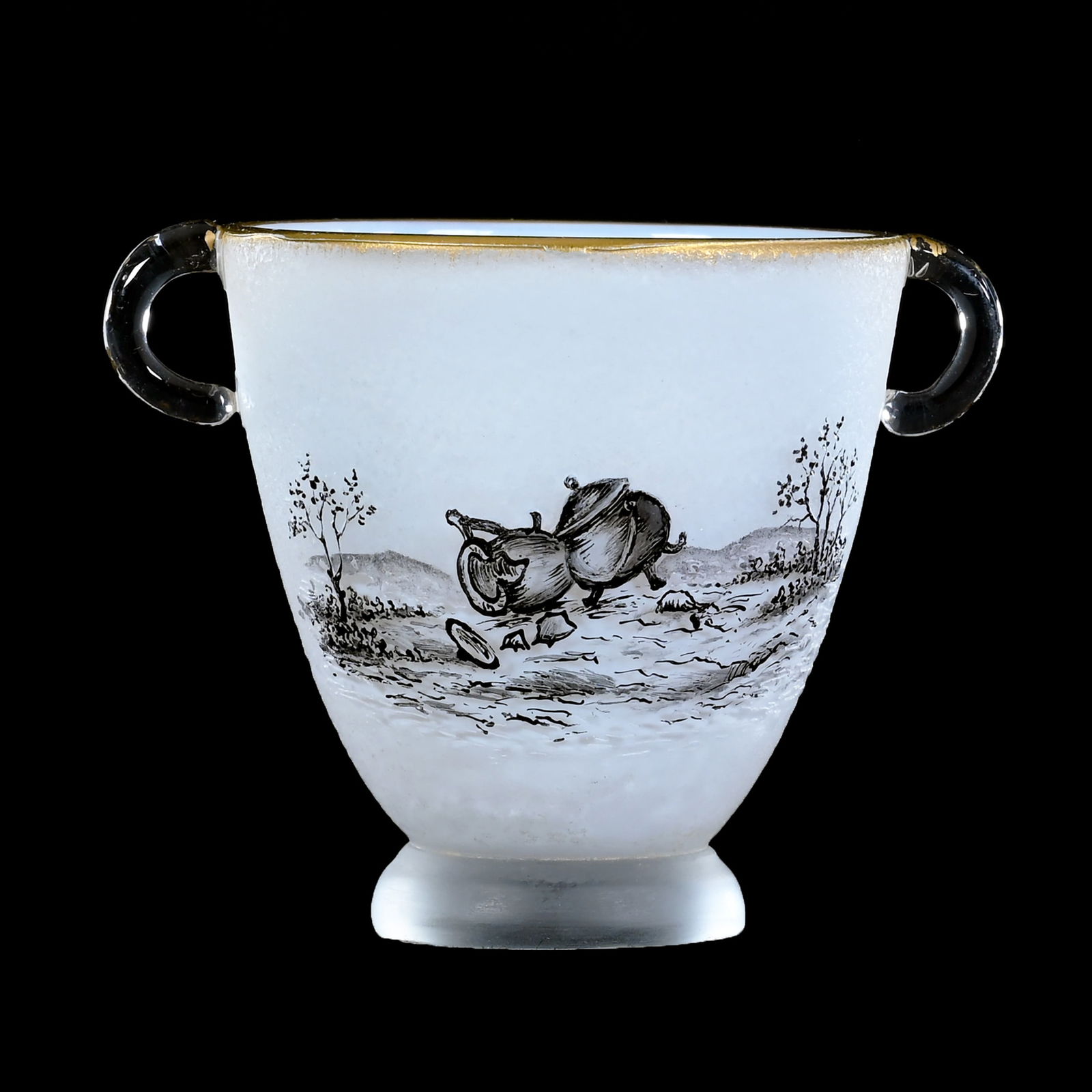 Two-Handled Vase, Signed Daum Nancy, French Cameo Art Class (1 of 3)