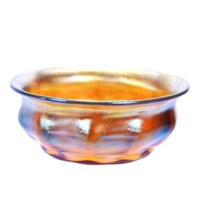 Bowl Signed LC Tiffany-Favrile #1216 Gold Iridescent Art Glass