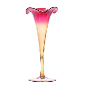 Trumpet Vase, Amberina Art Glass Attributed To New England
