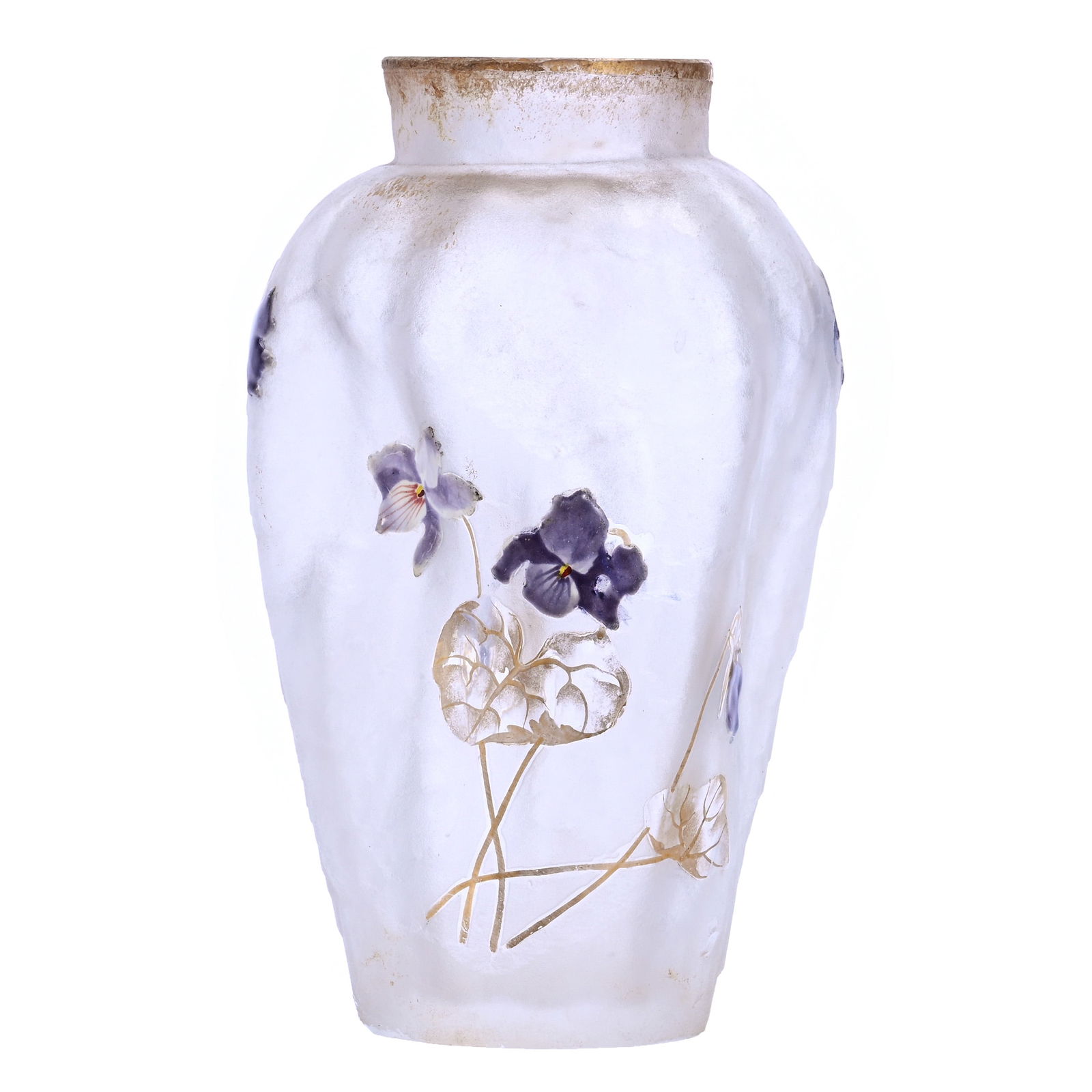 Vase, Unmarked St. Denis, Free Form Shape, French Art Glass (1 of 4)