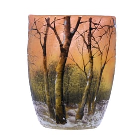 Miniature Vase, Signed Daum Nancy, French Cameo Art Glass