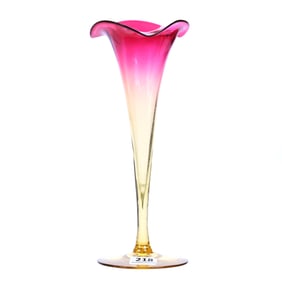 Trumpet Vase, Amberina Art Glass Attributed To New England