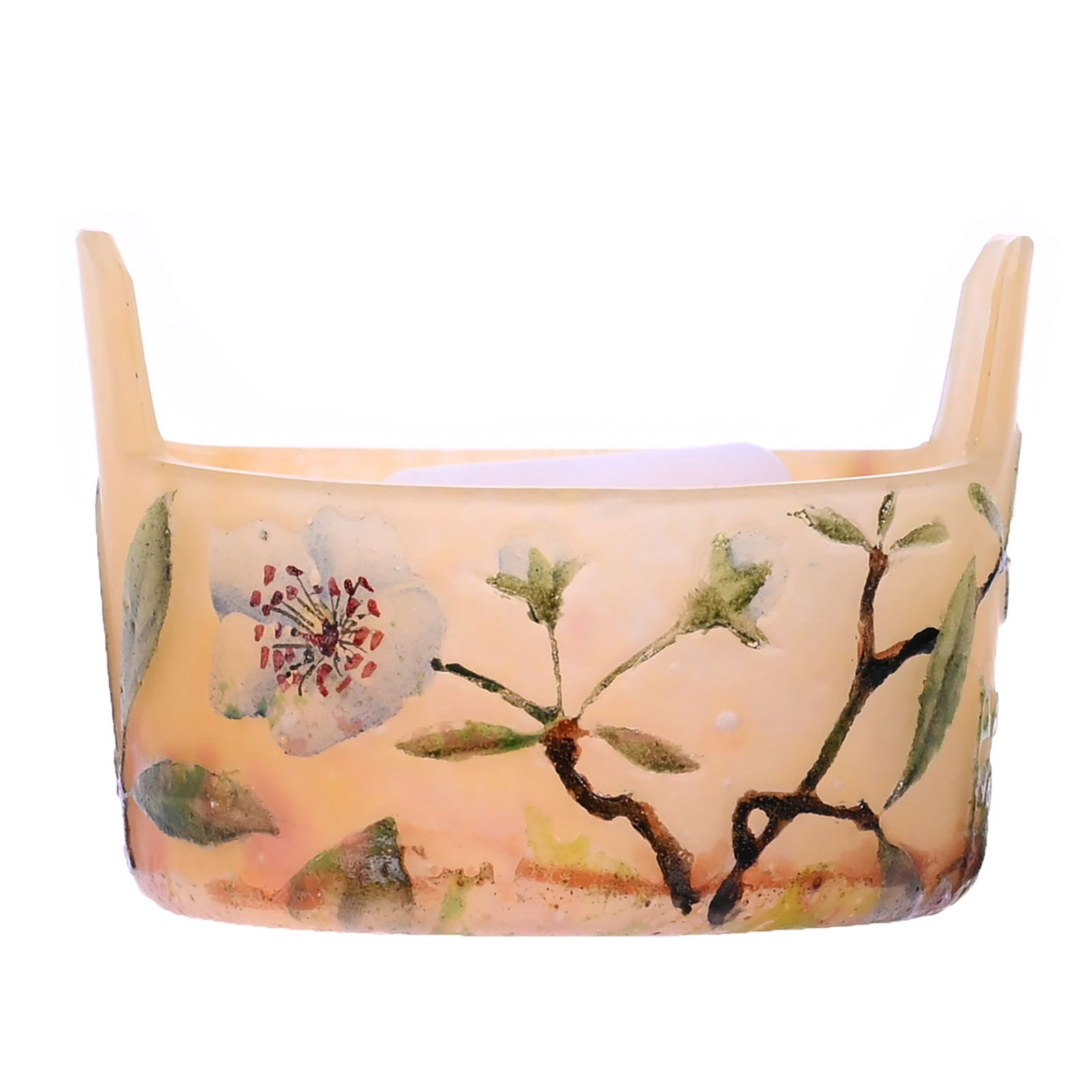 Tab-Handled Salt Dip, Signed Daum Nancy, French Cameo Art Glass (1 of 4)