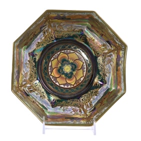 Octagonal Bowl, Marked Wedgwood, Post-1945 Fairyland Lustre