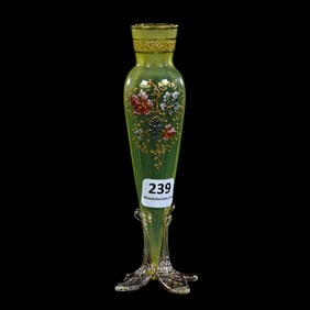 Bud Vase, Signed Moser, Art Glass