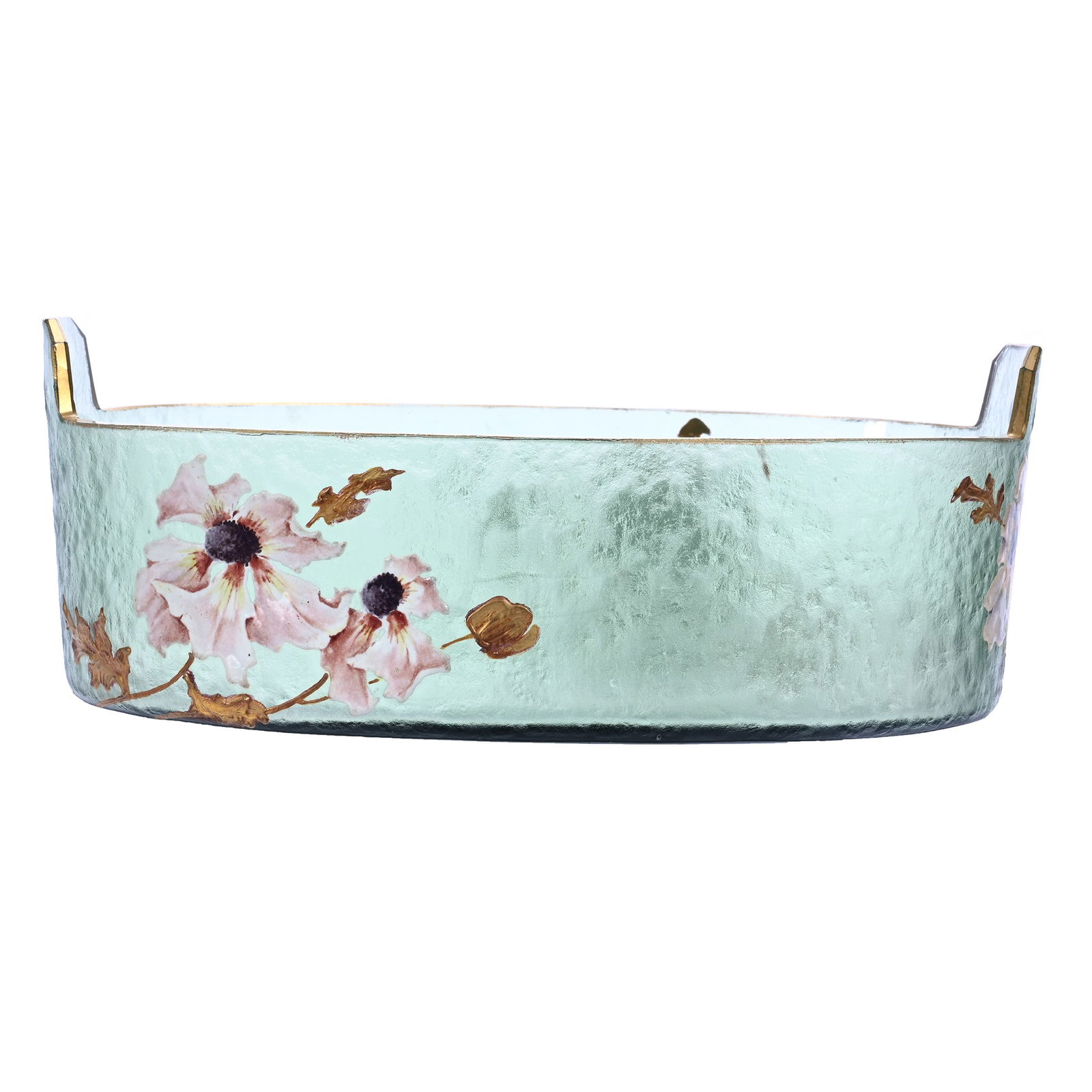 Oval Tab Handled Bowl, Unmarked Mt. Joye French Art Glass (1 of 3)