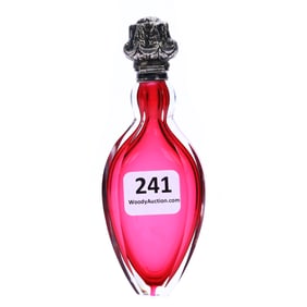Perfume Bottle, Cased Cranberry Art Glass