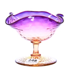 Footed Dish, Alexandrite Art Glass Attributed To Webb