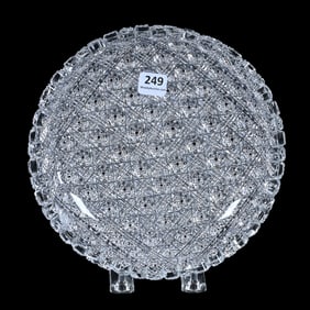 Low Bowl, American Brilliant Cut Glass, Fully Cut, Triple Miter Design