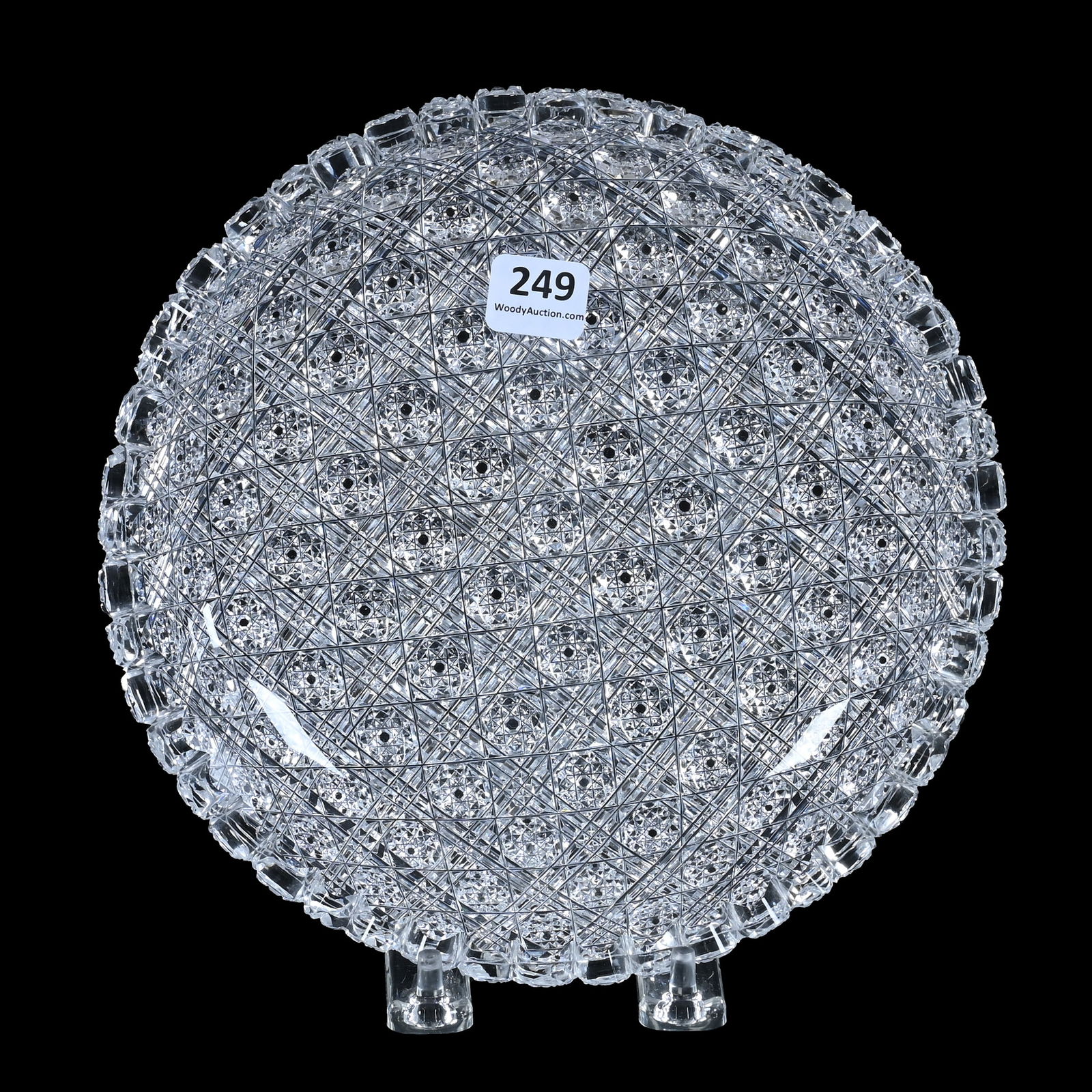 Low Bowl, American Brilliant Cut Glass, Fully Cut, Triple Miter Design (1 of 3)