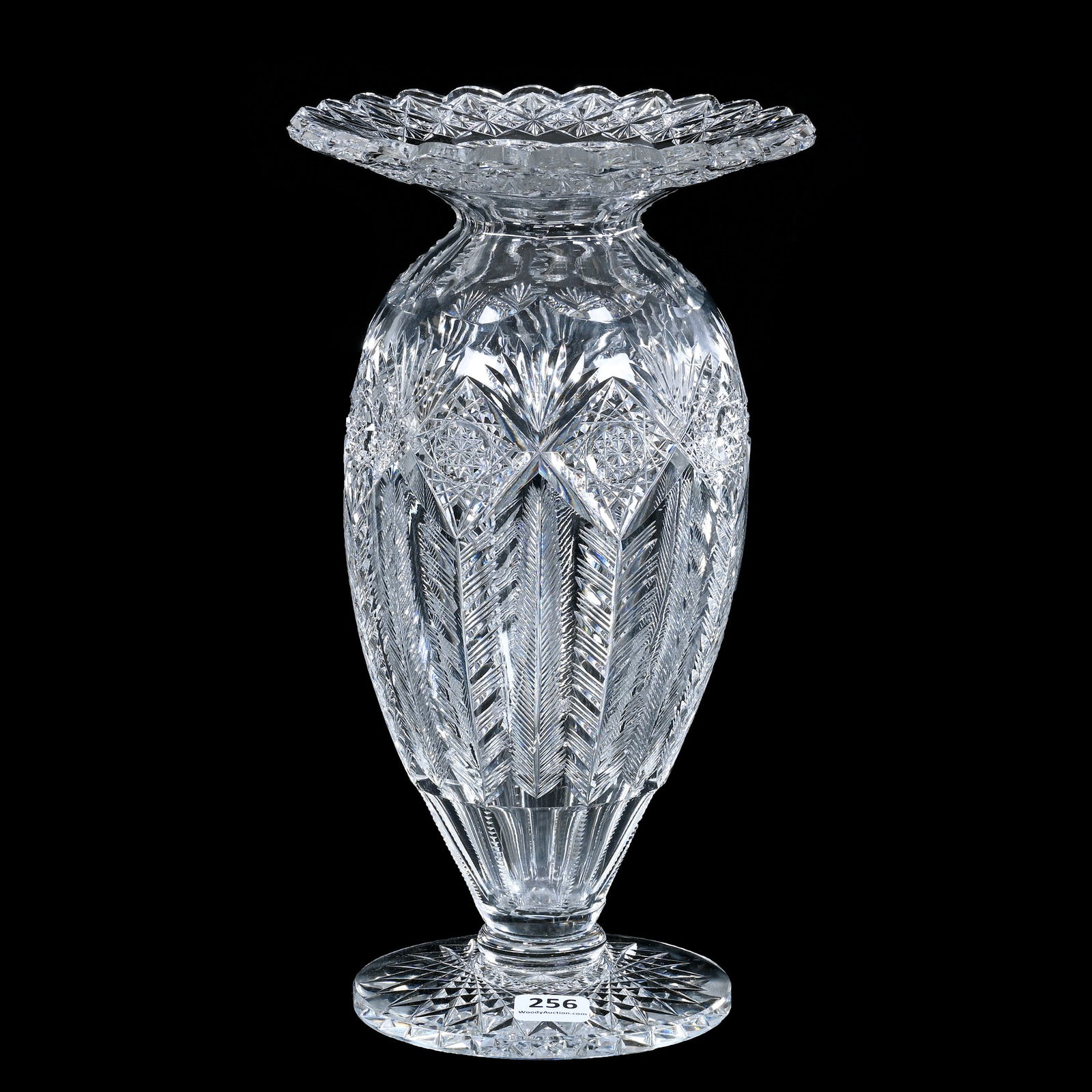 Pedestal Vase, American Brilliant Cut Glass, Signed Sinclaire (1 of 3)