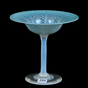 Compote Signed LCT-Favrile #1702, Tiffany Art Glass