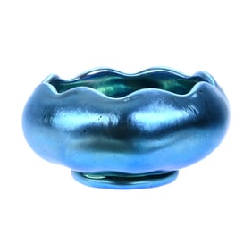 Salt Dip Signed Steuben Aurene #564, Art Glass