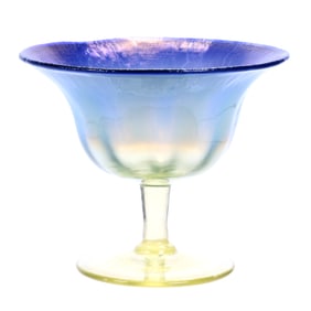 Footed Bowl Signed LCT Favrile, Tiffany Art Glass