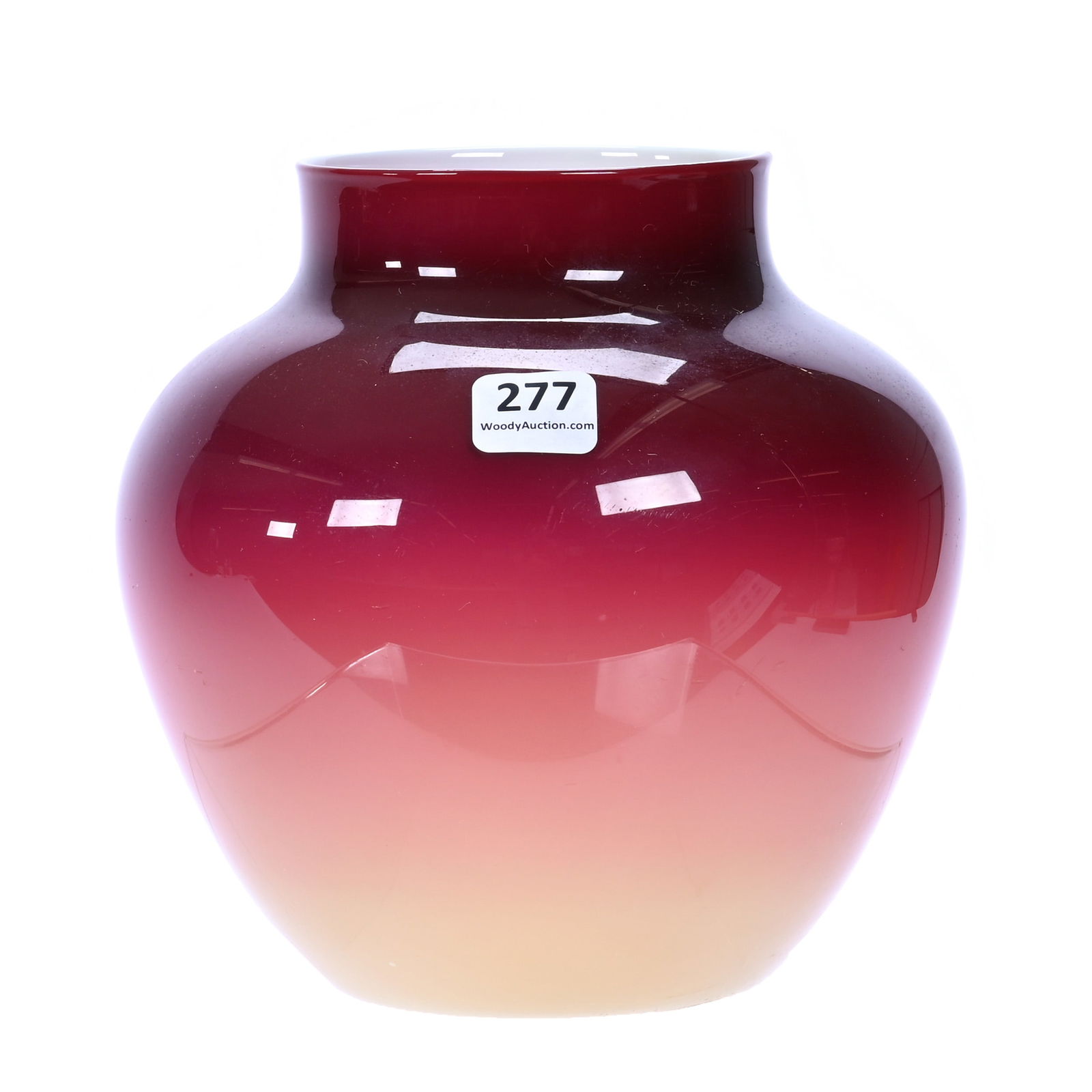 Vase, Wheeling Peachblow Art Glass, Gloss Finish (1 of 3)