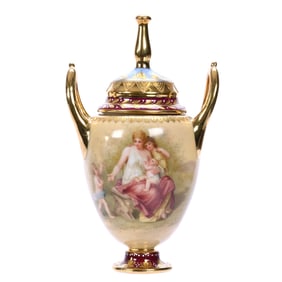 Covered Urn, Two Handles, Royal Vienna (Beehive Mark)