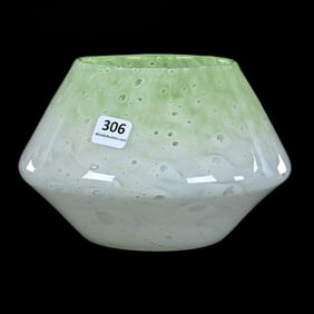 Tapered Vase, Attributed to Monart, Shape X, Cluthra-Style Design