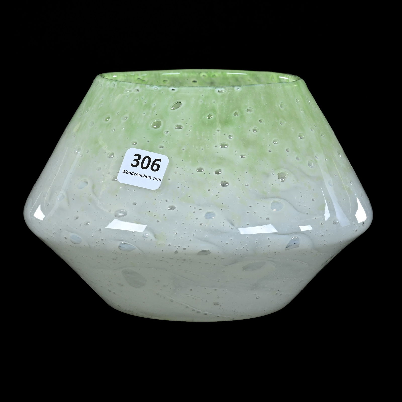 Tapered Vase, Attributed to Monart, Shape X, Cluthra-Style Design (1 of 3)