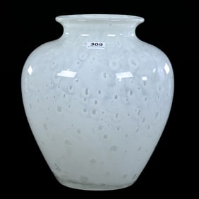 Vase, Shape #2683, Signed Steuben, White Cluthra Art Glass
