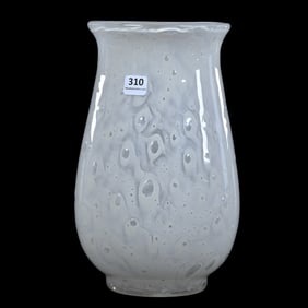 Vase, Attributed To Steuben, White Cluthra Art Glass