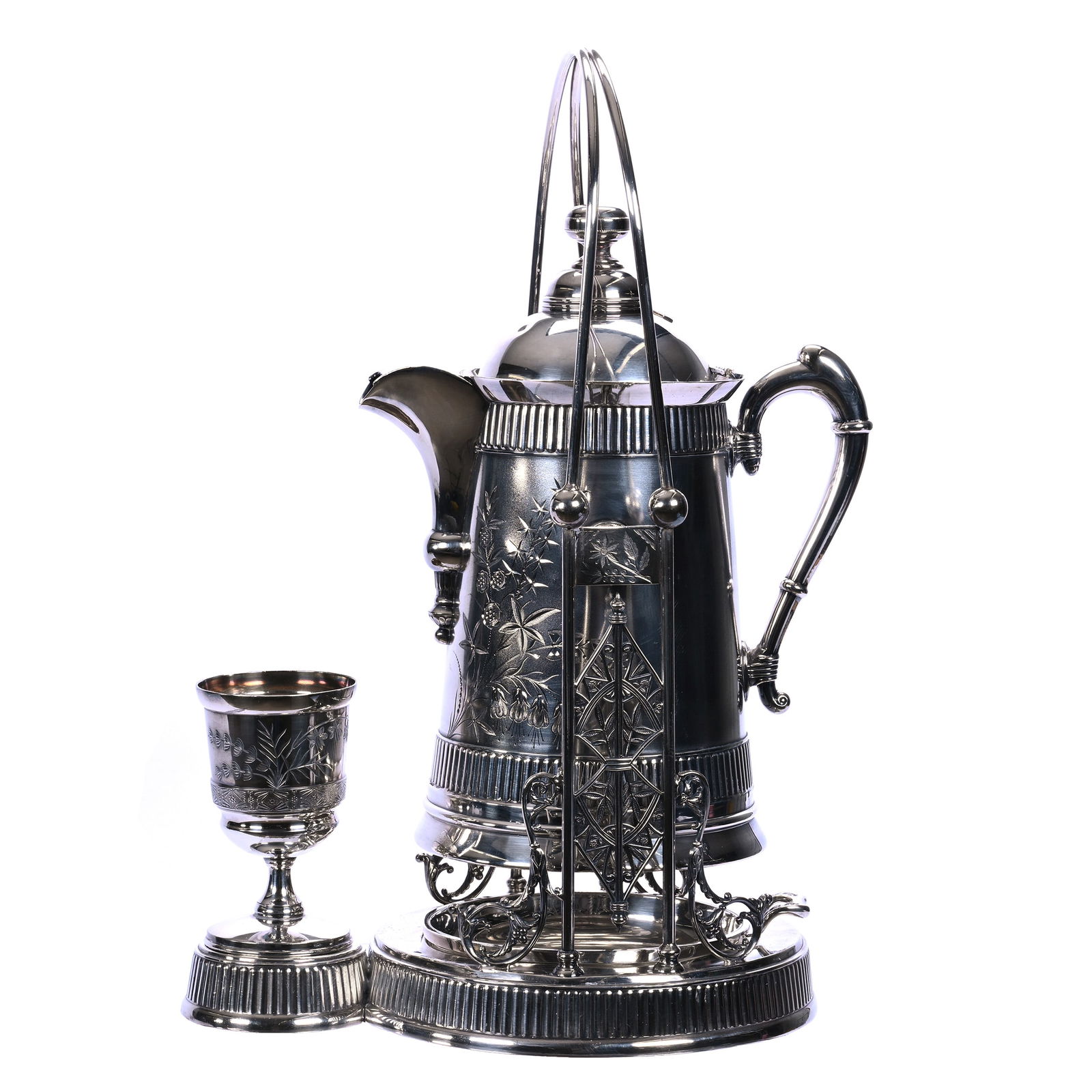 Tilting Water Pitcher, Silverplate Marked Pairpoint #1809 1/2 (1 of 7)