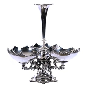 Centerpiece Epergne, Silverplate Marked Derby #4000