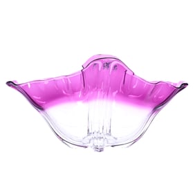 Bowl, Unsigned Steuben Art Glass, Grotesque Pattern, Shape #7535, Amethyst Shading To Clear